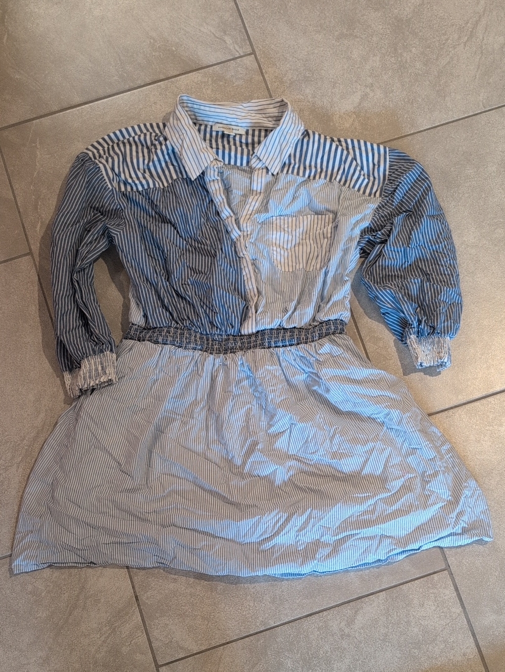 NWOT American Eagle Outfitters Blue & White Striped Shirtdress